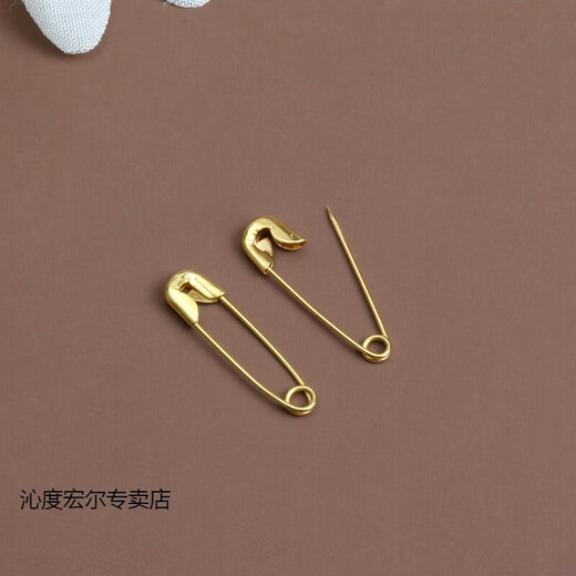 Qindu Small Pin Clothes Tag Mini Invisible Waist Fixing Bed Sheet Buckle Pin Gourd Wrapped Black Small Paperclip Extra small pin 1.9cm long, about 50 gold pcs 1