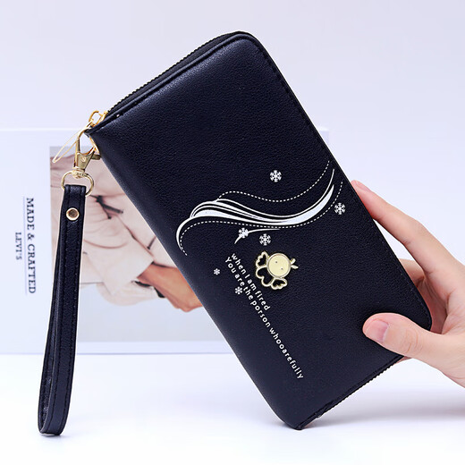 Shuguoer (SHU GUO ER) new wallet women's long simple and fashionable zipper bag can hold mobile phone clutch bag mother bag large capacity wallet lotus color willow flower wallet