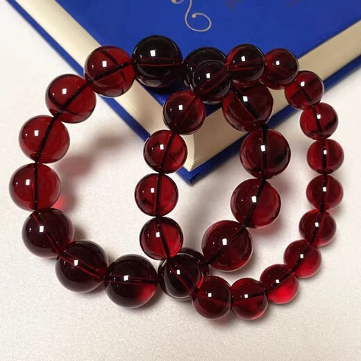Shi Yuji natural blood amber bracelet for men and women, Burmese amber bracelet, small and atmospheric, unoptimized raw ore gift, blood amber bracelet 12MM*16 pieces, medium wrist for women (with certificate