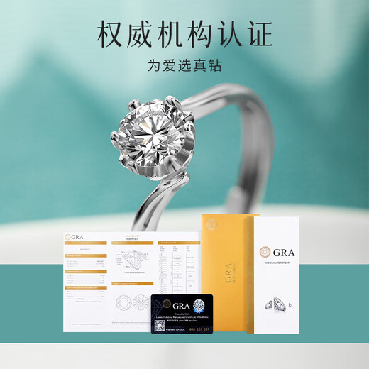 MANHE S925 silver one carat moissanite engagement ring women's diamond ring adjustable tail ring light luxury and high-end