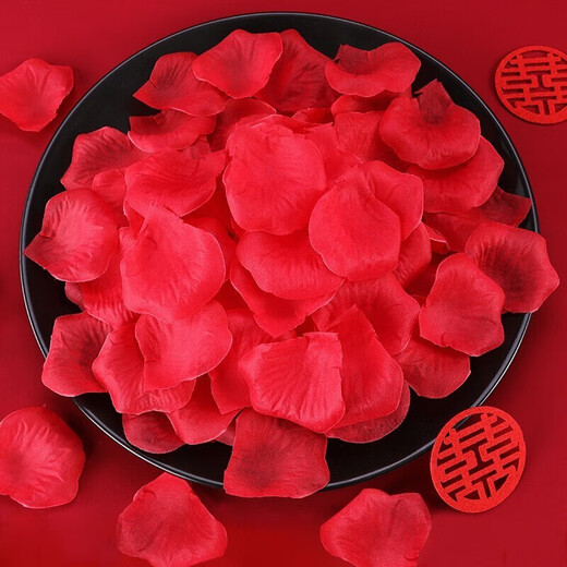 趣氧森1000片玫瑰花瓣七夕情人节仿真假花瓣求婚告白婚房装饰浪漫手撒花 粉色1000片