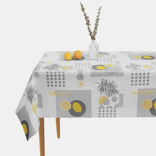 Yilman tablecloth waterproof and oil-proof table mat no-wash tablecloth coffee table mat tablecloth Nordic style 137*180cm small lemon