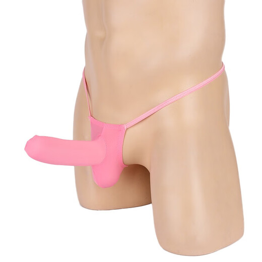 Men's sexy underwear ultra-thin transparent ice ribbon set thong men's T-pants men's see-through sexy underwear red one size fits all opening