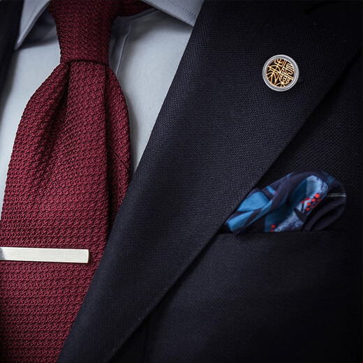 Kaflink stainless steel Changle Weiyang brooch high-end lapel pin button collar button collar corner button men's suit clothing accessories hollow badge gold hollow 1 piece