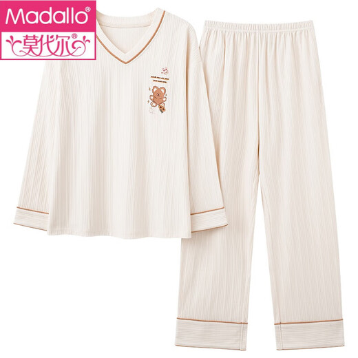 Modal Pyjamas für Frauen in der koreanischen Frühlings- und Herbst-koreanische Version, großer Langarm-Zwei-teiliger Anzug Casual Summer Herbst- und Winter-Heimkleidung kann außerhalb von GXT9922 m getragen werden (empfohlen 75-95jin [Jin gleich 0,5 kg]))