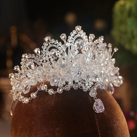 Brautkopfschmuck High-End-Kristallstirnketten-Hochzeitskleid Krone Prinzessin Hochzeit Kopfschmuckinnen weibliche 18 Jahre alte High-End-Krone verringert das Alter
