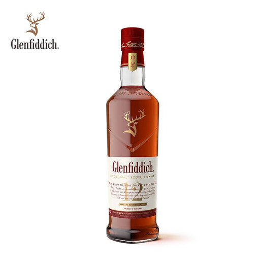 格兰菲迪（GLENFIDDICH）天使雪莉12年单一麦威士忌洋酒礼盒700ml 一只装
