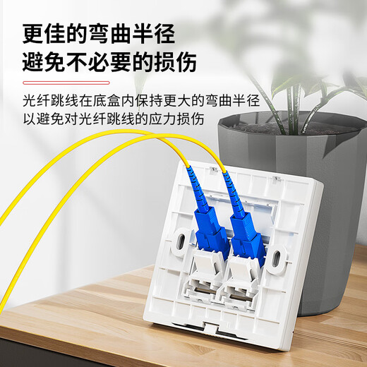 AMPCOM dual port 86 fiber adapter panel SC FC simplex LC duplex telecommunications grade single multimode fiber jumper cable tail fiber coupler flange socket AM86L02