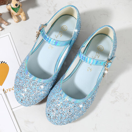 SANGJI girls princess shoes dress silver performance crystal shoes summer children high heels model catwalk performance leather shoes silver size 33