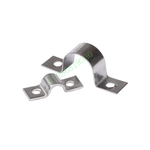Dixin 304 stainless steel thickened riding card U-shaped pipe clamp single and double-sided pipe clamp bracket hoop water pipe ohm fixation 6 (10 pieces) suitable for pipe outer diameter 6mm