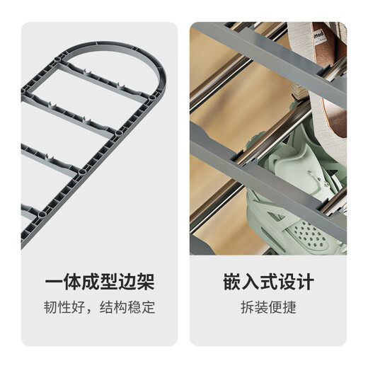 Le Aijia multi-layer shoe rack door simple storage rack dormitory living room reinforced widened steel tube shoe rack