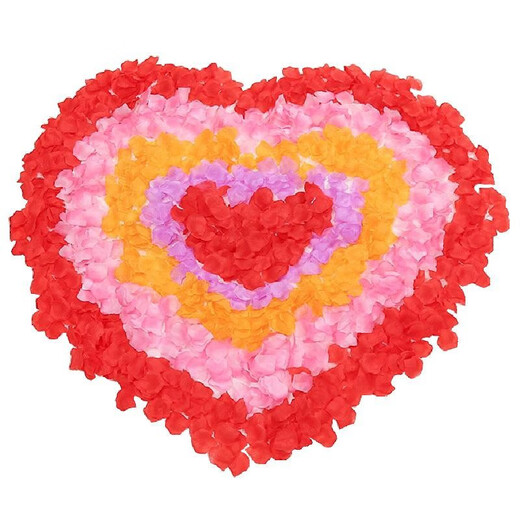 Kind and auspicious flower petals hand-spreading flowers for confession and proposal rose petals decoration romantic arrangement wedding wedding event atmosphere flower scattering red_simulated petals 1200 pieces 1 piece