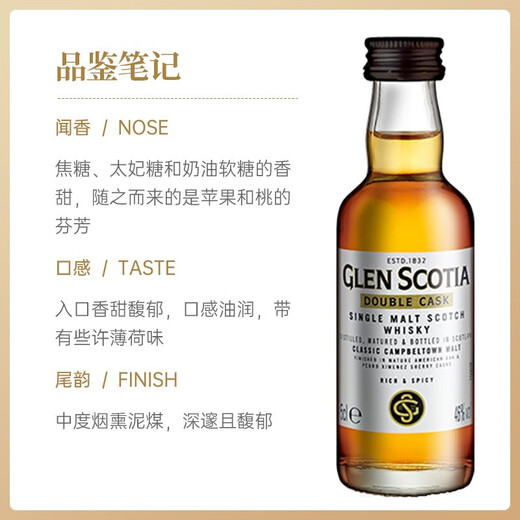 野格 百利甜 伏特加威士忌朗姆酒小瓶酒版鸡尾酒便利店调酒 格兰帝双桶威士忌50ml*1瓶