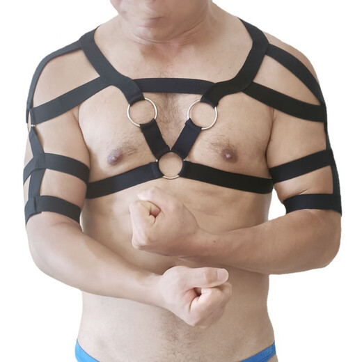 男士内裤丁字裤变态绑带诱惑男专用gay制服激情挑逗血滴子透视挑 黑色 均码