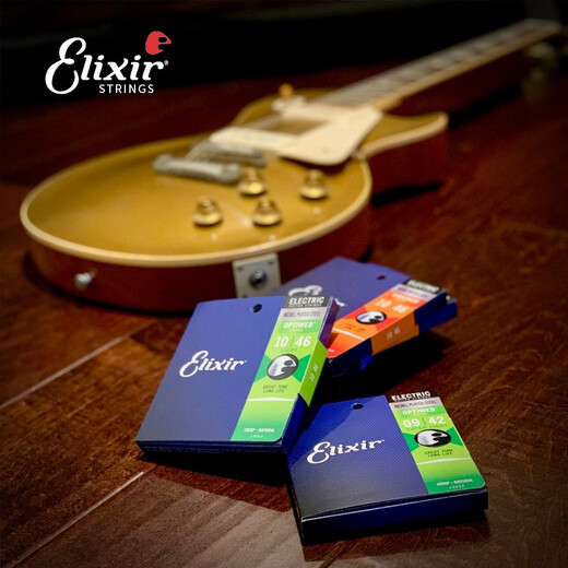 Cadena de guitarra eléctrica Elixir Conjunto completo de recubrimiento de cuerda Anti-Rust Un conjunto de 6 productos estadounidenses 12052p recubrimiento ultra delgado (010-046)