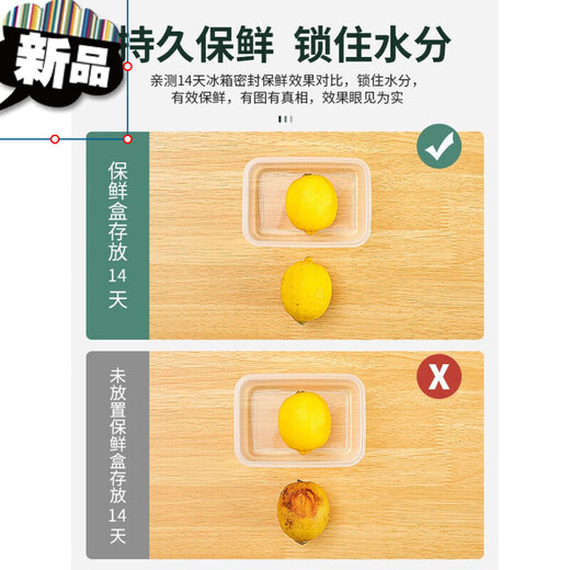 何健弓食品盒子 带盖塑料收纳盒保鲜盒商用长方形冰箱专用 无扣密封款9905[27*19*9厘米]