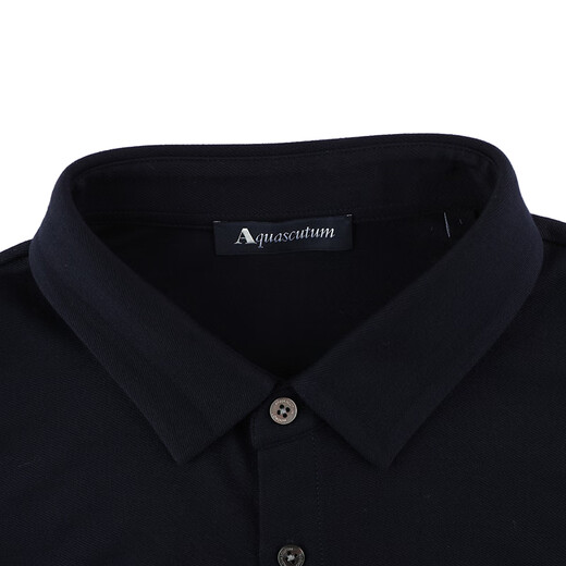 Aquascutum New Men's Cotton mixte à manches longues Shirt Q4865EI021 Bleu foncé 39 S