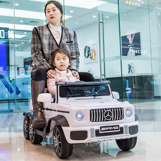 Ant Road Big G Children's Electric Car Vierräder mit vier Rädern Doppelpersonen-Fernbedienung Spielzeugauto, Erwachsene und Kinderspielzeugauto fahren, oberhalb schwarz: Sechsradantrieb + großer Batterie + Weichrad + Ledersitz