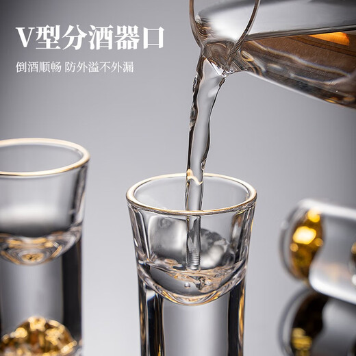 Luxury Flowers Creative Jinshan gold foil white wine glass crystal glass wine dispenser home set one cup bullet cup small wine cup 1 piece Jinshan 10ml white wine glass