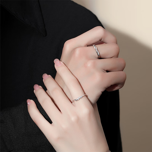 MZMZ platinum couple ring men's pt950 platinum knot engagement ring Valentine's Day birthday gift for girlfriend local warehouse / next day delivery - light luxury Cupid live mouth ring