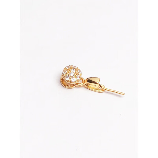 MHFDO gold store 925 crossing 18k gold buckle button Buddha male jade buckle cucumber seed buckle 1 card button pendant straight hole gold color