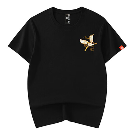 
Denon supreme short-sleeved embroidered T-shirt for men and women fashion brand summer Chinese style Monkey King pure cotton loose national trend couple T-shirt T733 black M-size (recommended 95-115 Jin [Jin equals 0.5 kg])