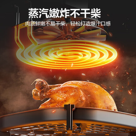 苏泊尔（SUPOR）空气炸锅 可视窗口不用翻面家用多功能5升大容量电炸锅免翻面上下立体加热蒸汽嫩炸 KD50D880