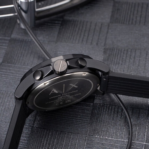 Armani Exchange Watch Men Silicone Strap Tres o-Eye Dial Quartz Watch Regalo de cumpleaños para niños AX1343