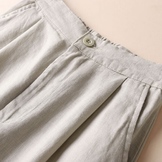 Cotton de algodón y ropa de lino Zimu para mujeres, pantalones de pierna ancha versátiles de mujer pantalones de mujeres