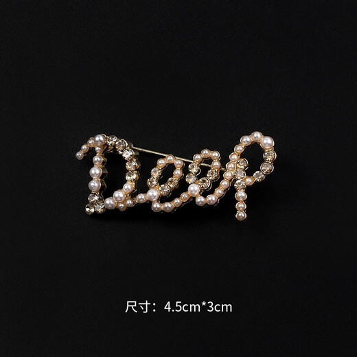 QUAMER gold store niche design Gedi playing card letter brooch counter high-end all-match brooch pin with gold deep