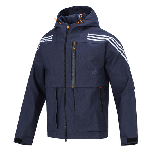 adidas men's jacket 2024 spring and autumn sportswear hooded plush jacket warm casual top HE9905 inner lining L