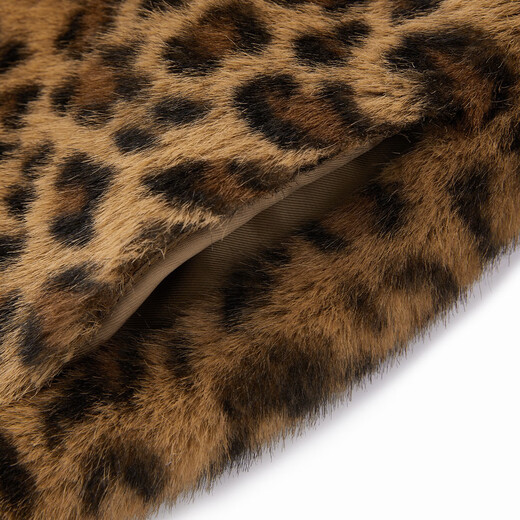 ELLE KIDS children's clothing yellow brown eco-friendly imitation fur jacket for girls winter new old money style leopard print coat leopard print color 165 (M)