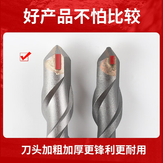Zhongshou Electric Hammer Drill Bit Extended 1200mm Wall Punching Concrete Brick Wall Square Handle Four Pit 1.5 Meter Impact Drill Bit Square Handle 14*1500mm