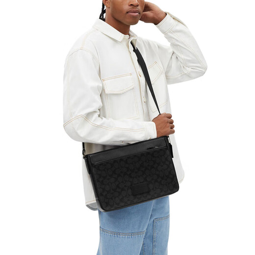 
COACHDistrict Crossbody Bag Men's Crossbody Bag Briefcase Gray logo CV761-QBMI5