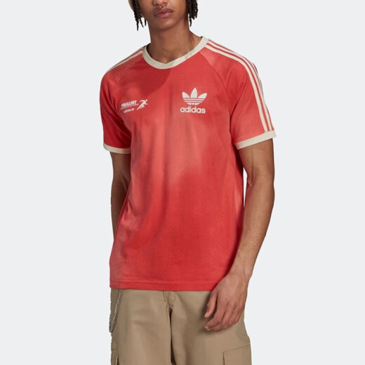 阿迪达斯 （adidas）三叶草短袖男装2025夏季新款运动服半袖时尚休闲透气棉质圆领T恤 HL9276橙色 M