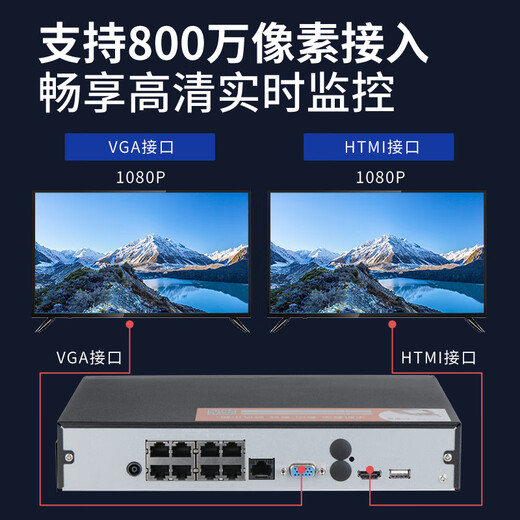 Dahua Dahua 16 canaux Poe Disque dur enregistreur Enregistreur vidéo Disque dur Surveillance spéciale Caméra de surveillance domestique NVR Câble vidéo alimenté par téléphone mobile HD Network Remote 4 canaux Single Disque DH-NVR2106-4P-L sans disque dur à 4 canaux