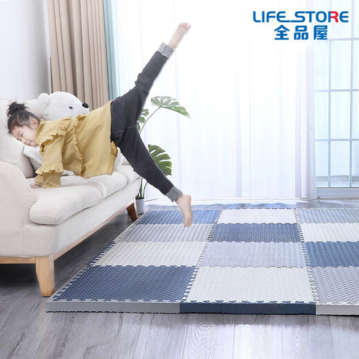 Quanpinwu foam floor mat for living room and bedroom splicing thickened crawling mat for children 30*30cm blue white gray 9 pieces
