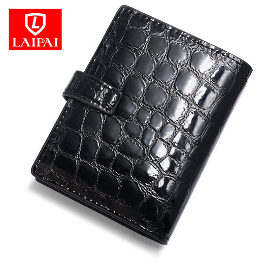LAI Patrón de cocodrilo Crocodile Bag Card Bag Men and Women Multi-tarjetas Banco Banco Boba Tarjeta de presentación Tarjeta de tarjetas Tarjetas Tarjetas de conductor Licencia de conducir Caso de cuero Negro