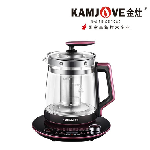 KAMJOVE Multifunctional Health Pot Household Insulation Tea Maker Full Glass Constant Temperature Waterproof Bird's Nest Stew Pot Teapot Flower and Fruit Teapot HT-810 Noble Purple 2L