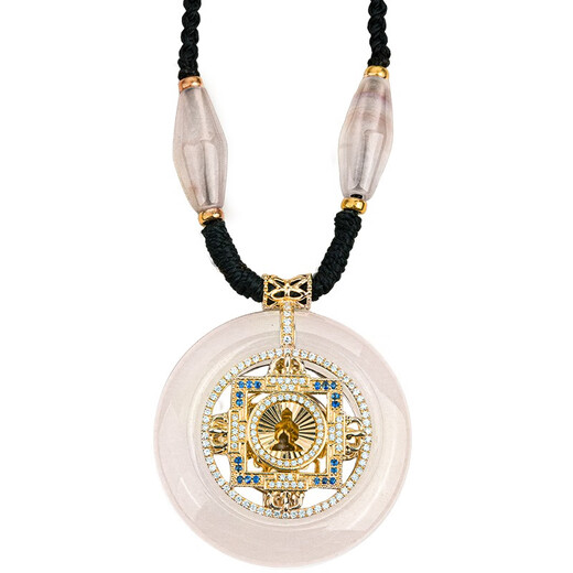 Potala Palace collection 18K gold inlaid jade pendant mandala white jade jade gemstone necklace for men and women as birthday gifts for husbands 18k gold mandala white jade pendant