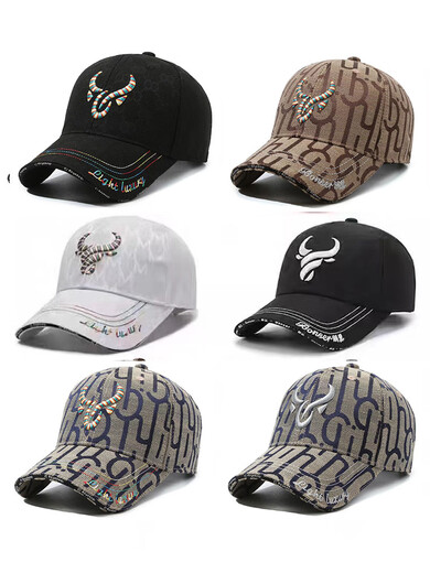 Supnba21 Hut Herren- und Frauen neue 2024 Mode Frauen trendy Frühlings- und Sommer-Baseball-Baseball-Baseball-Kappe New Ox Head Beige M-Type gestickt mit einer Größe einstellbar