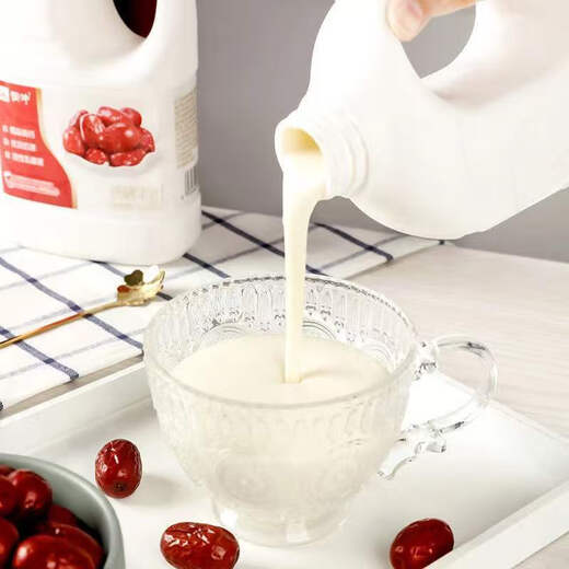 Keqin Mengniu red date yogurt large barrel 1kg*2 barrels family affordable high calcium high concentration breakfast milk 1000g*2 barrels