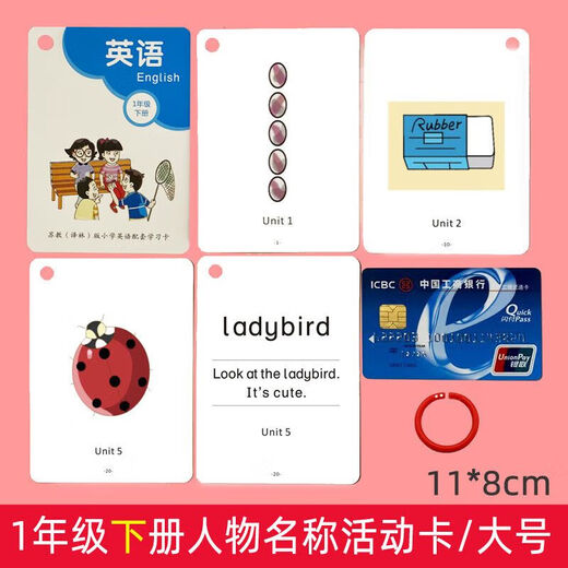 2024年苏教译林版12345年级上下册小学英语单词句型同步对话卡片 一年级下册活动卡/大号 一年级上册单词句型6629张