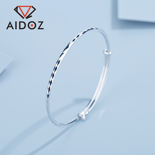 Aido Diamond Platinum Bracelet for Women pt950 Platinum Geometric Section Push-Pull Adjustable Gift for Mom (Customized) About 25 Grams Push-Pull Adjustable If the Weight Is More, Refund the Less