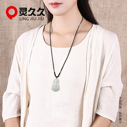 Lingjiujiu high-end hand-woven necklace rope 2mm thin rope for men and women jade pendant rope Guanyin Buddha pendant rope black