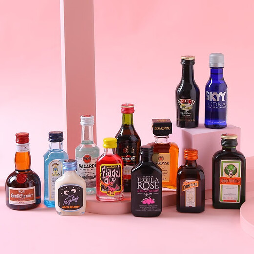 
Amormoon foreign wine vodka small bottle mini wine version whiskey convenience store bartender base wine set rum white rum 50ml