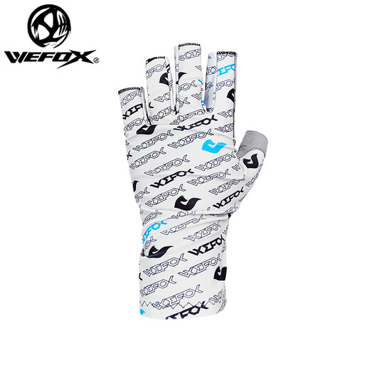 WEFOX WEFOX ice silk fishing gloves outdoor cycling breathable quick-drying five-finger ice silk Luya half-finger gloves wcx-4016 letter gray M