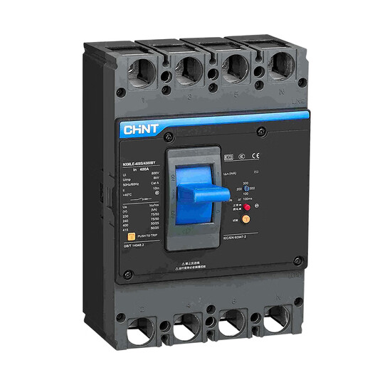 Chint (CHNT) Disyuntor Chint CHNT con interruptor de protección contra fugas NXMLE-100A -400A sistema total de protección contra fugas trifásico de cuatro hilos 4p 100A