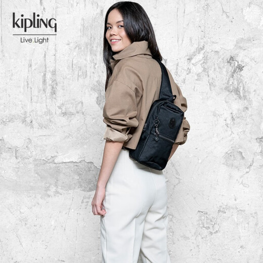kipling men's and women's lightweight canvas bag 2020 new fashion trend crossbody bag chest bag waist bag SATIL dark black