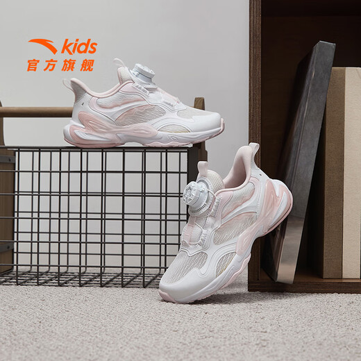 安踏蝶翼休闲鞋|儿童运动鞋女小童鞋2025春夏新款商场同款校园跑鞋 白/粉9925-1 29
